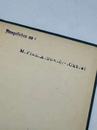 Bog fra Tysk marine bibliotek i DK WW2