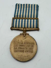 United Nations Service Medal: With clasp 'Coree' (Korea) in French language