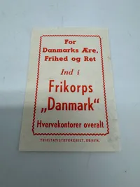 Originalt sjældent Propaganda mærkat  Frikorps Danmark