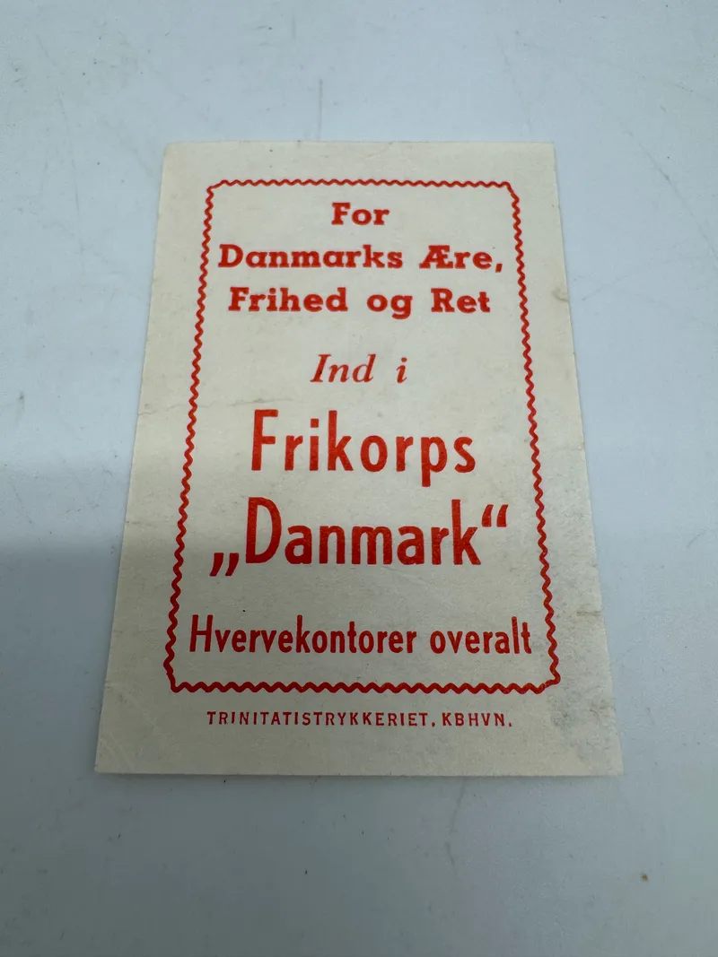 Originalt sjældent Propaganda mærkat  Frikorps Danmark