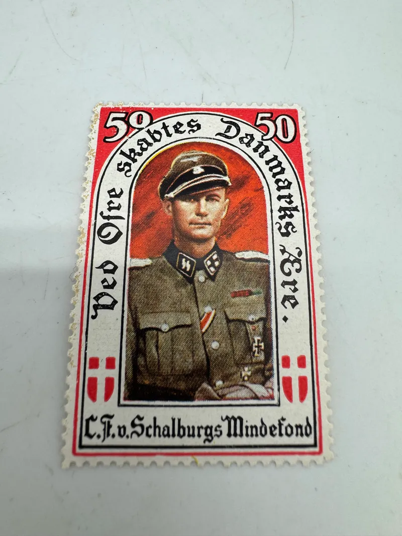 Originalt sjældent Propaganda mærkat  Schalburgsmindefond