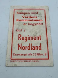 Originalt sjældent Propaganda mærkat  Regiment Nordland