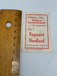 Originalt sjældent Propaganda mærkat  Regiment Nordland