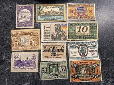 Lot original tysk ww1 Notgeld