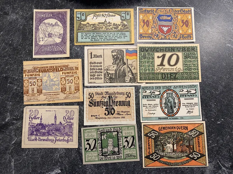 Lot original tysk ww1 Notgeld