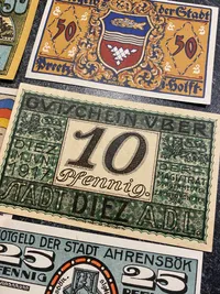 Lot original tysk ww1 Notgeld