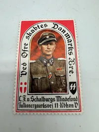 Originalt sjældent Propaganda mærkat  Schalburgsmindefond