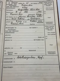 Originalt Ahnenpass fra Dansker, godt udfyldt
