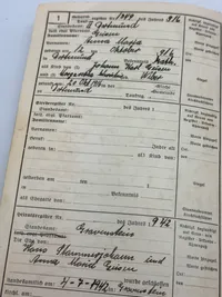 Originalt Ahnenpass fra Dansker, godt udfyldt