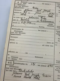 Originalt Ahnenpass fra Dansker, godt udfyldt