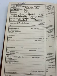 Originalt Ahnenpass fra Dansker, godt udfyldt