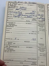 Originalt Ahnenpass fra Dansker, godt udfyldt