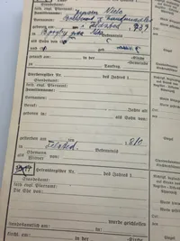 Originalt Ahnenpass fra Dansker, godt udfyldt