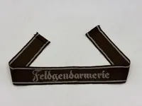 Original ARMY SLEEVE BAND “FELDGENDARMERIE” Machine-woven. Bevo type, em/nco