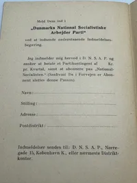 Originalt Sjældent D.N.S.A.P. propaganda hæfte WW2
