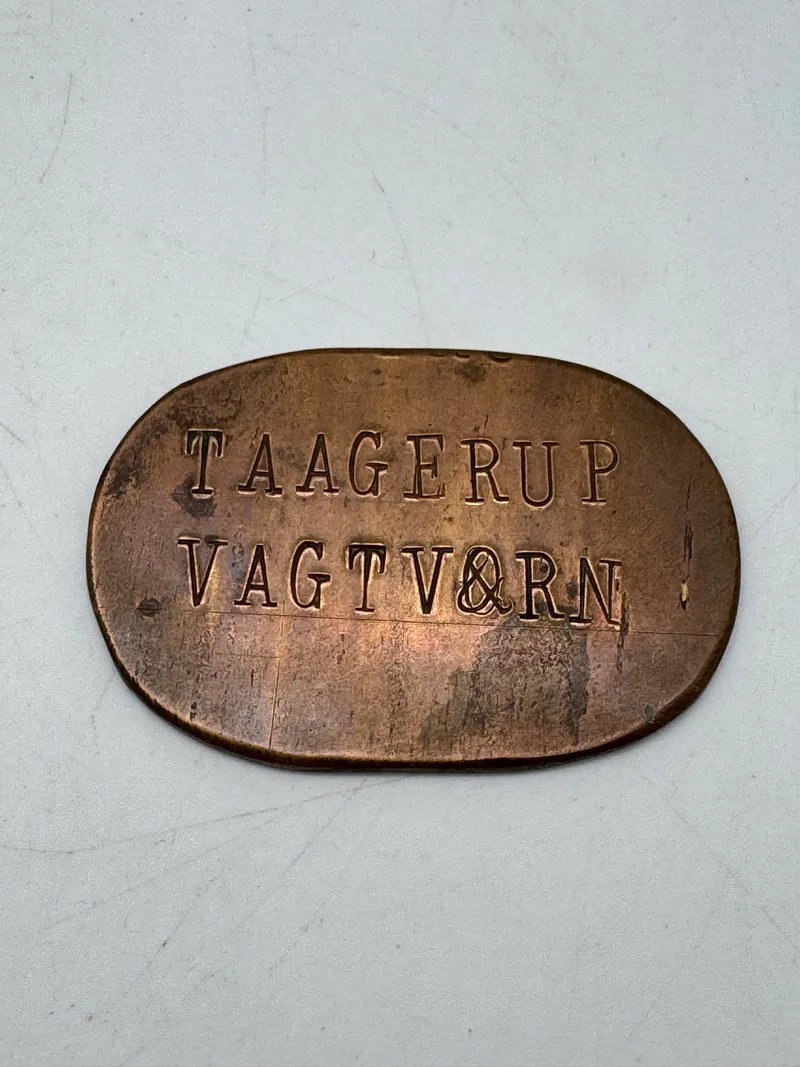 Originalt WW2 ID disk Taagerup Vagtværn  lolland