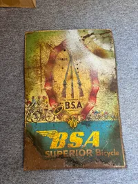 Stort originalt BSA skilt