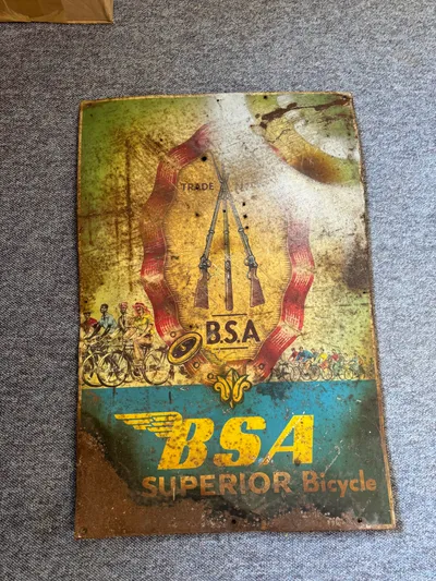 Stort originalt BSA skilt