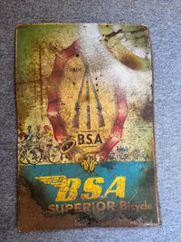 Stort originalt BSA skilt