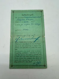 Original tilladelse fra Gyldensteen gods underskrevet af Greve Carl-Johan Friedrich-Franz Hugo Bernstorff-Gyldensteen 1967