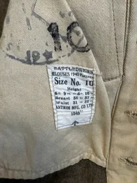 Original Engelsk model 1940 uniform dateret 1945