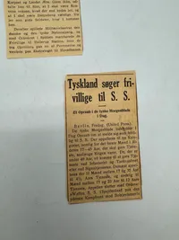 Samling Samtidige avisudklip om frikorps Danmark