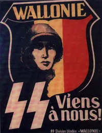 Originalt WW2 Légion Wallonie badge