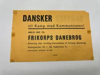 Original WW2  løbeseddel fra Frikorps Dannebrog, Wilfred Petersen (1905-1981)