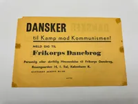 Original WW2  løbeseddel fra Frikorps Dannebrog, Wilfred Petersen (1905-1981)
