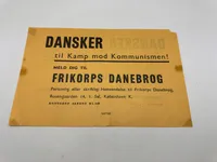 Original WW2  løbeseddel fra Frikorps Dannebrog, Wilfred Petersen (1905-1981)