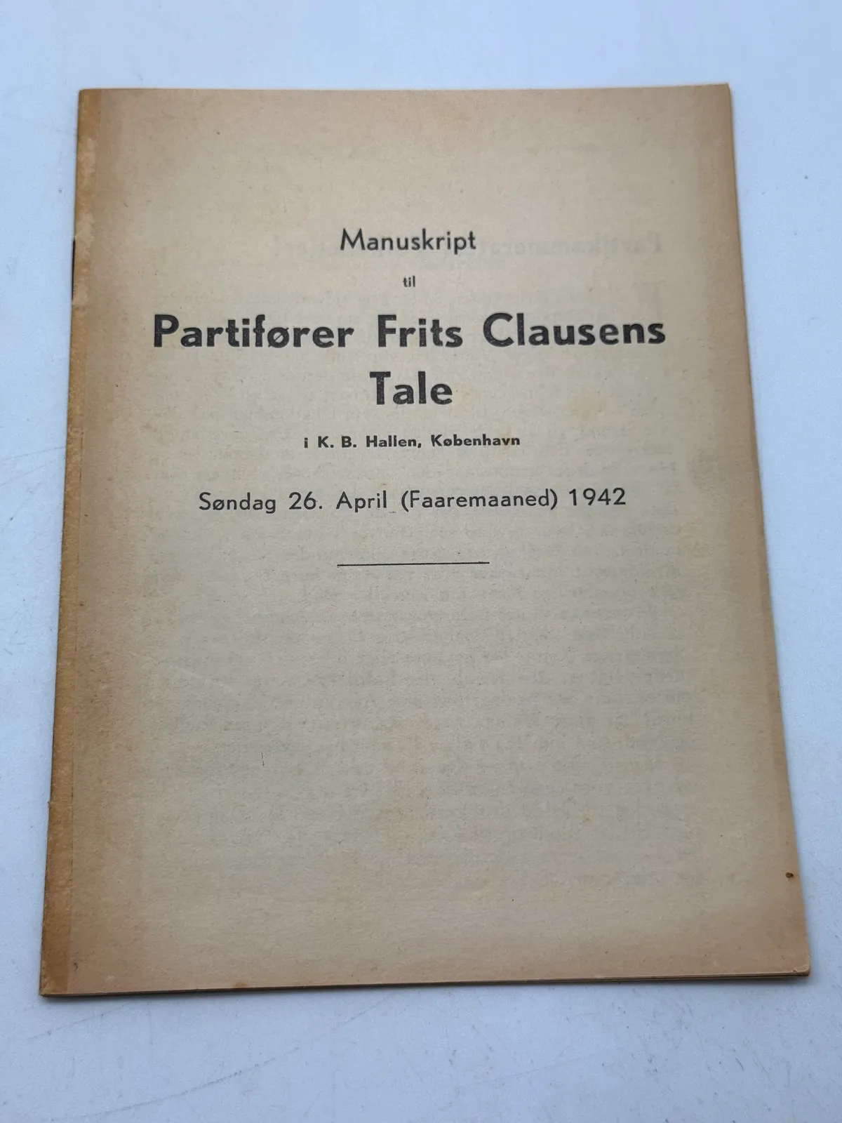 Originalt Sjældent D.N.S.A.P. propaganda hæfte WW2