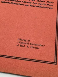 Originalt Sjældent D.N.S.A.P. propaganda hæfte WW2