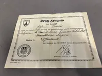 Original velholdt tysk WW1 medaljespange med urkunde