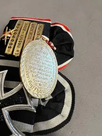 Original velholdt tysk WW1 medaljespange med urkunde