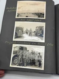 Originalt Tysk fotoalbum Luftwaffe Bla. Danmark 1940, gode fotos af forskellige fly