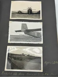 Originalt Tysk fotoalbum Luftwaffe Bla. Danmark 1940, gode fotos af forskellige fly