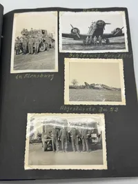 Originalt Tysk fotoalbum Luftwaffe Bla. Danmark 1940, gode fotos af forskellige fly