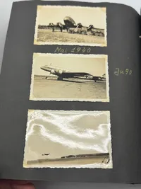 Originalt Tysk fotoalbum Luftwaffe Bla. Danmark 1940, gode fotos af forskellige fly