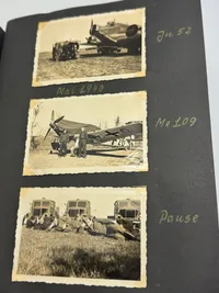 Originalt Tysk fotoalbum Luftwaffe Bla. Danmark 1940, gode fotos af forskellige fly