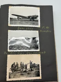 Originalt Tysk fotoalbum Luftwaffe Bla. Danmark 1940, gode fotos af forskellige fly