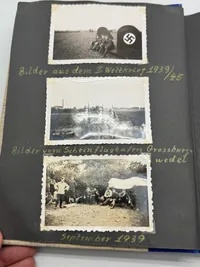Originalt Tysk fotoalbum Luftwaffe Bla. Danmark 1940, gode fotos af forskellige fly