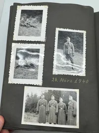 Originalt Tysk fotoalbum Luftwaffe Bla. Danmark 1940, gode fotos af forskellige fly