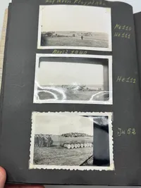 Originalt Tysk fotoalbum Luftwaffe Bla. Danmark 1940, gode fotos af forskellige fly