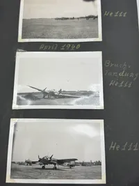 Originalt Tysk fotoalbum Luftwaffe Bla. Danmark 1940, gode fotos af forskellige fly