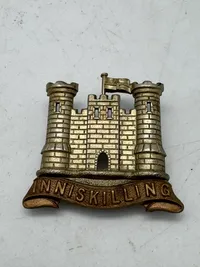 Originalt 6th Inniskilling Dragoons WW1 6th Inniskilling Dragoons Irish Regiment Cap Badge