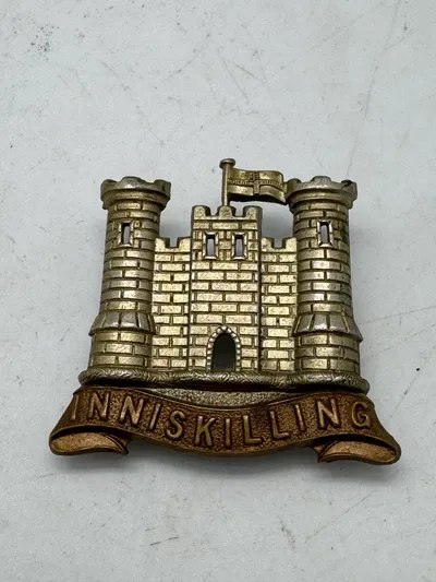 Originalt 6th Inniskilling Dragoons WW1 6th Inniskilling Dragoons Irish Regiment Cap Badge