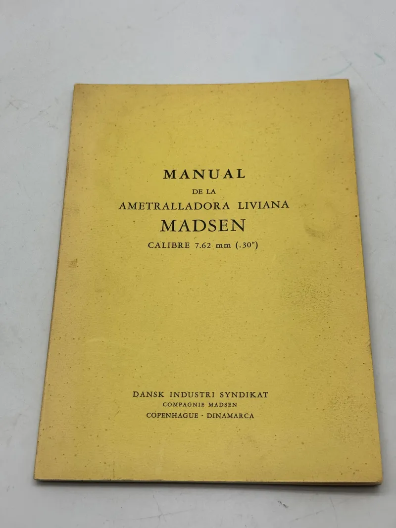 Sjælden original Madsen manual