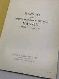 Sjælden original Madsen manual