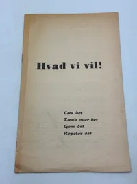 Sjældent originalt DNSAP hæfte - Hvad vi vil!