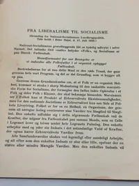 Sjældent originalt DNSAP hæfte - fra liberalisme til socialisme